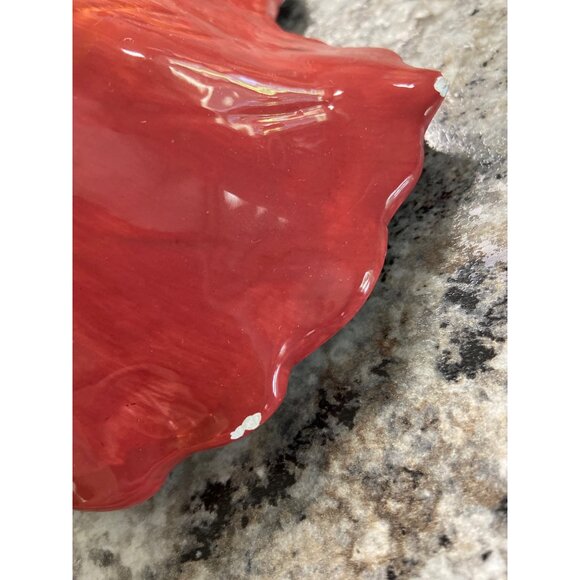 Vintage Leaf Shaped Ceramic Bowl | Fall Decor | Autumn Glazed Centerpiece Dish - Picture 7 of 11